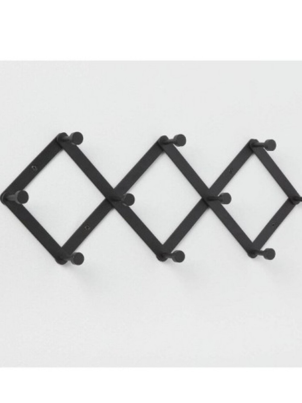 Brightroom Accordion Wall Mounted Aluminum 10-Hooks Hat & Coat Rack- Matte Black